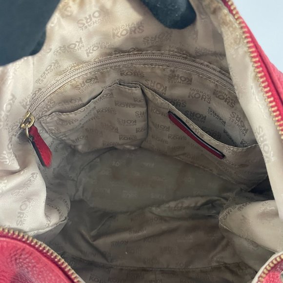 Michael Kors Red Pebbled Leather Hobo/Handbag - Picture 10 of 15